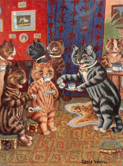 Prendre le thé - Louis Wain